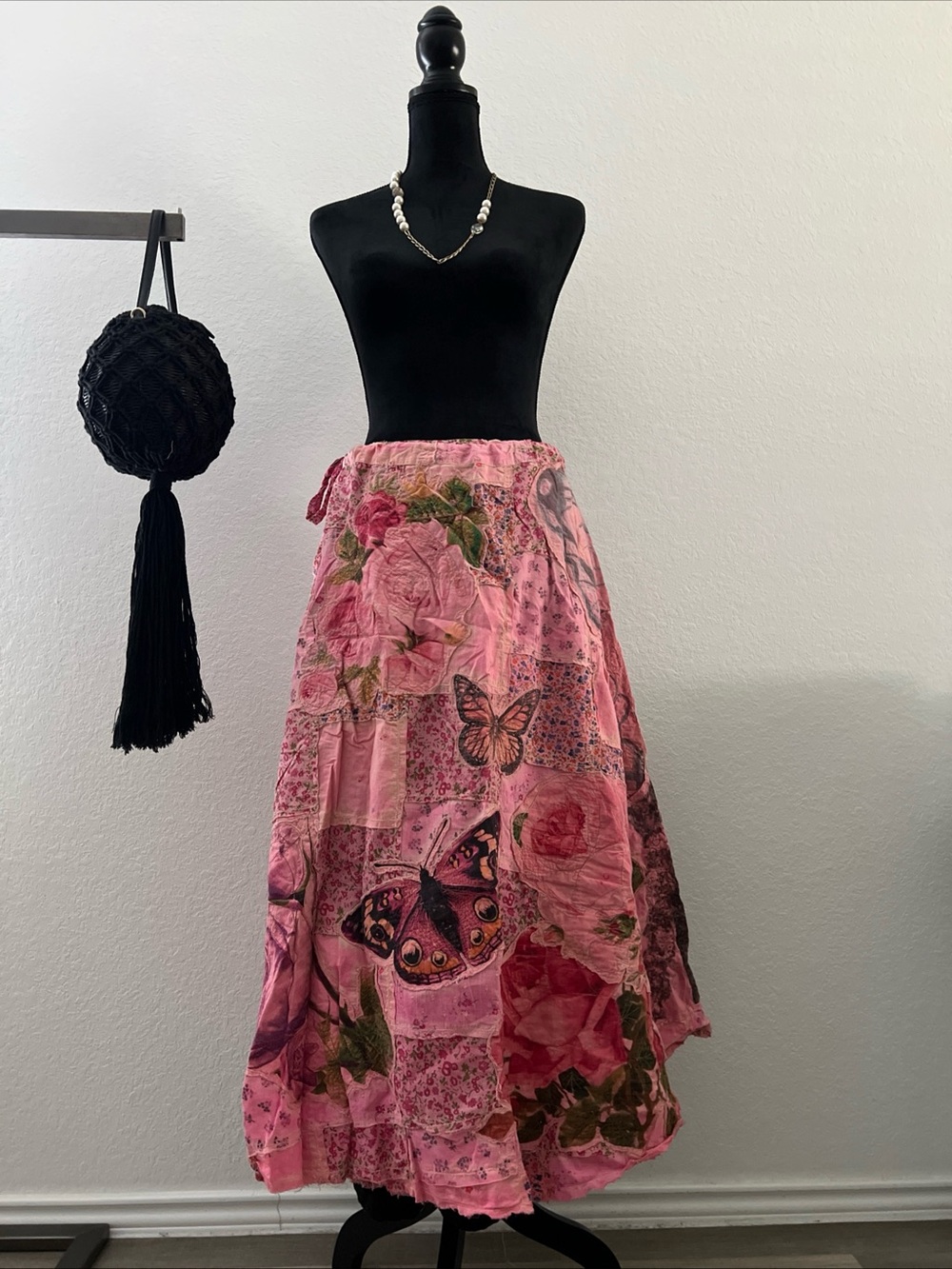 Magnolia Pearl Pink Floral Butterfly Tiered Maxi Skirt